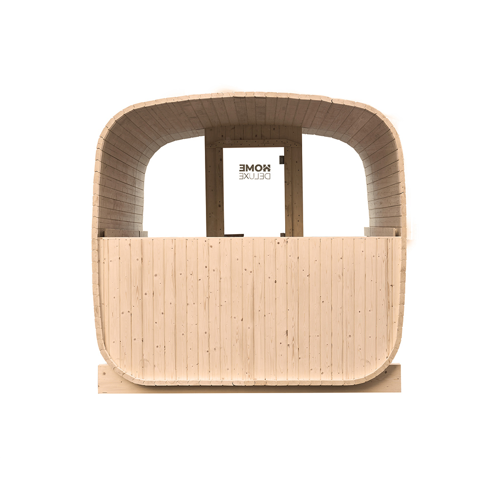 Gartensauna Hygge Deluxe mit Panorama-Glasfront und Veranda