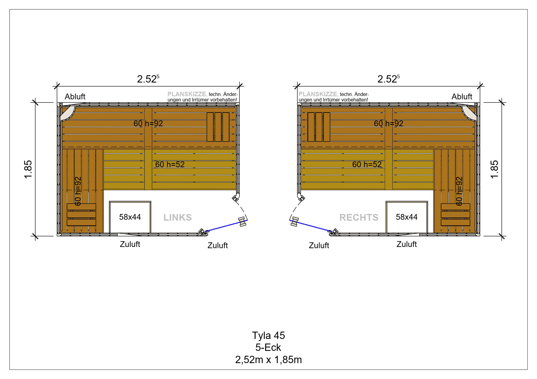 Sauna premium de madera maciza Tyla pentagonal fabricada a medida