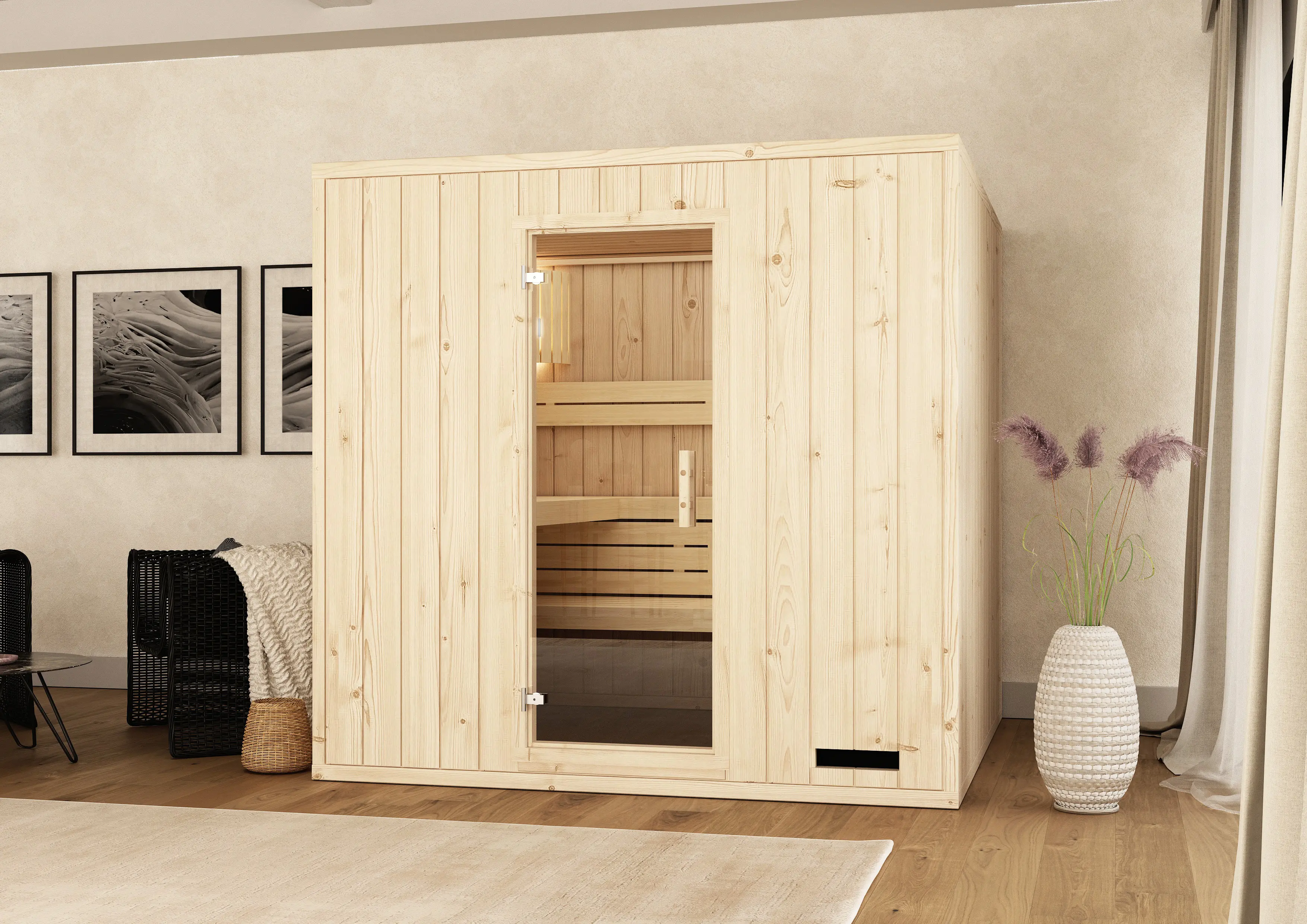 Premium-Massivholzsauna Tyla Maßanfertigung Premium-Massivholzsauna Tyla Maßanfertigung