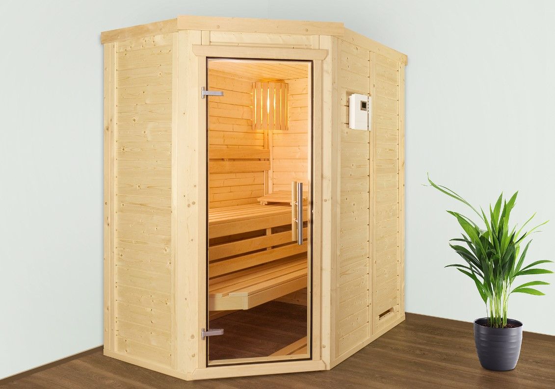 Massivholzsauna Smart 5-Eck