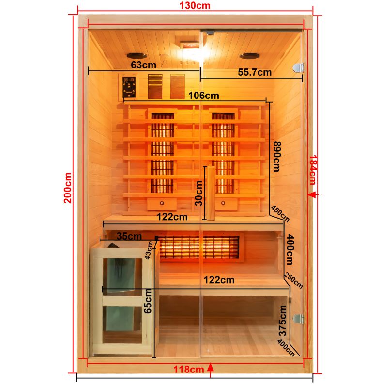 5. Bild von Kombisauna und Infrarotkabine Twincombi 130 x120x 200 cm
