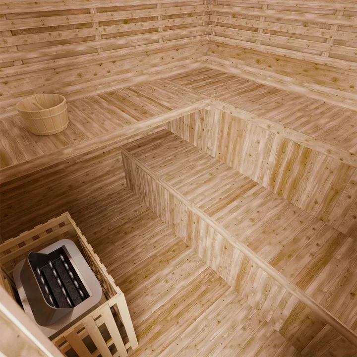 Aussensauna Eldur inkl. Ofen, 200 x 200 cm