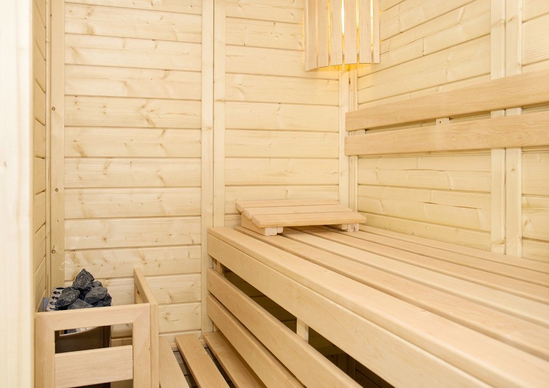 Massivholzsauna Smart 5-Eck