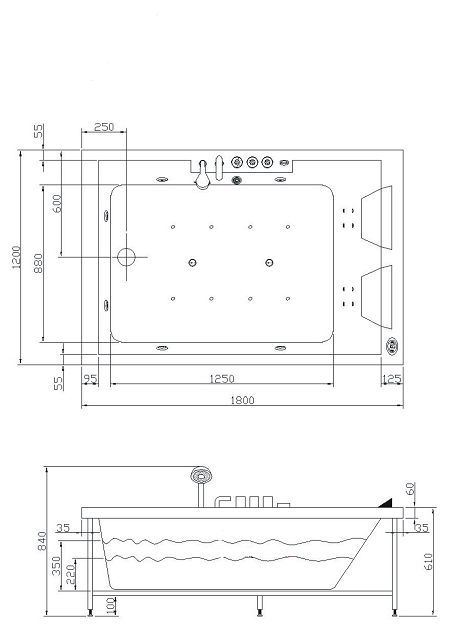 4. Bild von Whirlpool-Badewanne Torino / 180 x 120